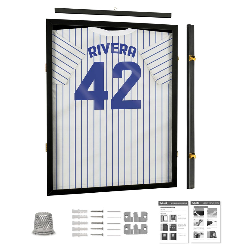 Display case for jerseys, large object frame, lockable with UV protection, acrylic pre