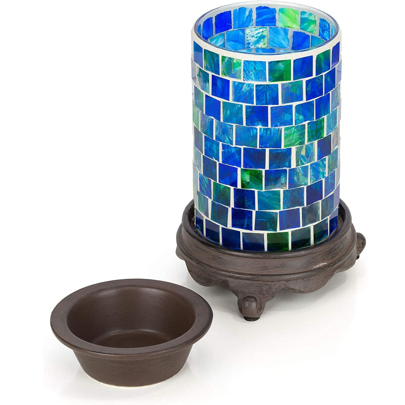 Wall Plug-in Wax Warmer for Scented Wax Mosaic Jar Ocean Blue Electric Home