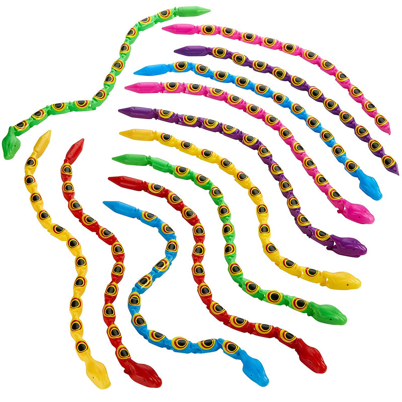 Crazy Wobbly Jointed Snakes, 15 Inch - Fun and Educational Plastic Toy