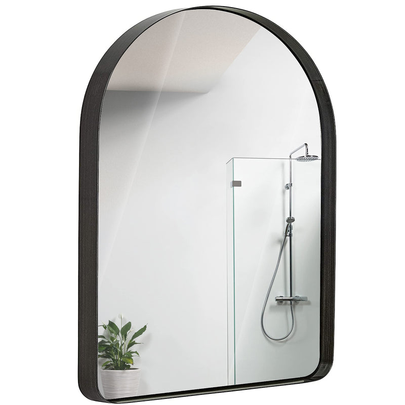 24x36 inch mirror with brushed black metal frame for wall hanging