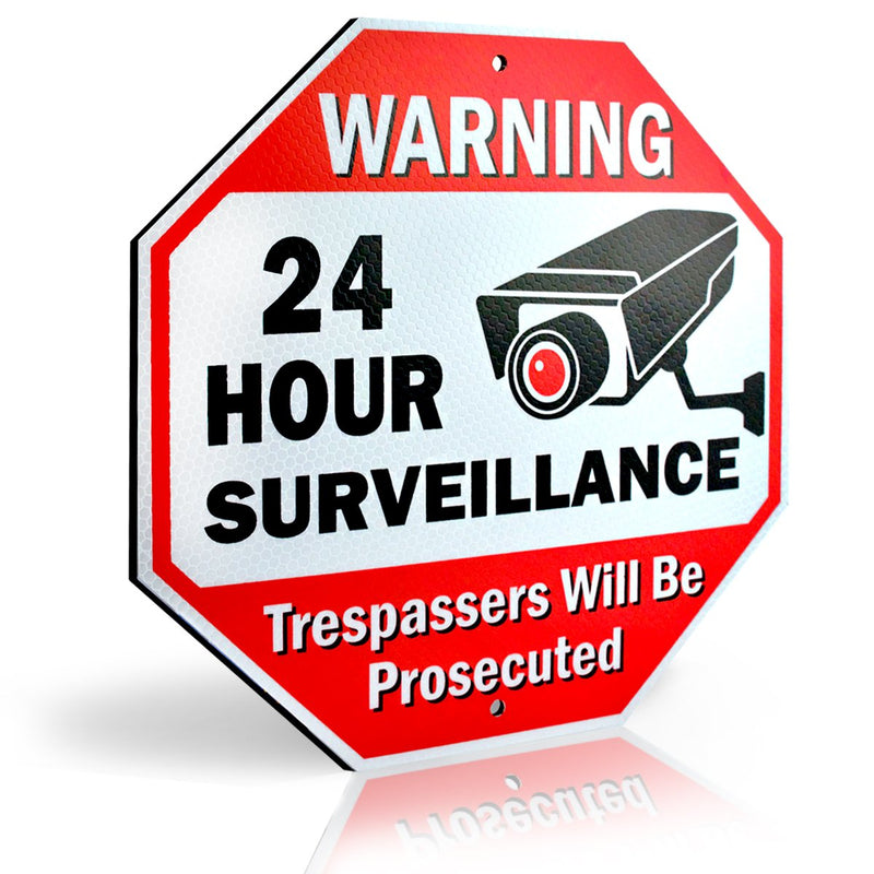 Reflective Outdoor Video Surveillance Signs - Prohibition Signs for Private Individuals