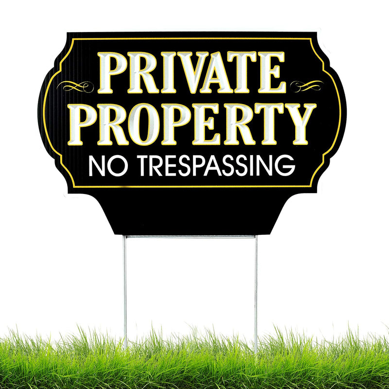 No Trespassing Signs on Private Property - 17" x 14" corrugated signage