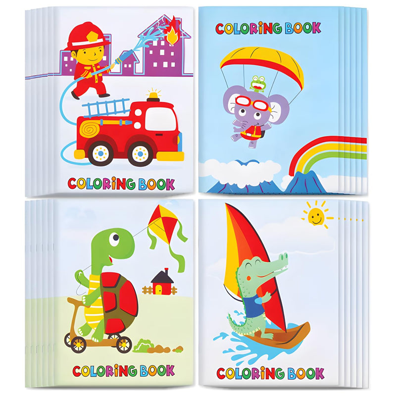 Pack of 24 Coloring Books for Kids - Incredibly affordable bulk pack of coloring party favors