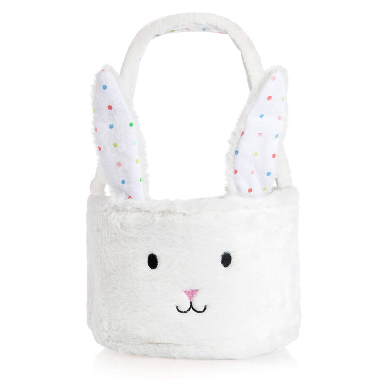 Plush Bunny Storage Baskets - Foldable Ears Candy Bags Easter Egg Basket - Bunny