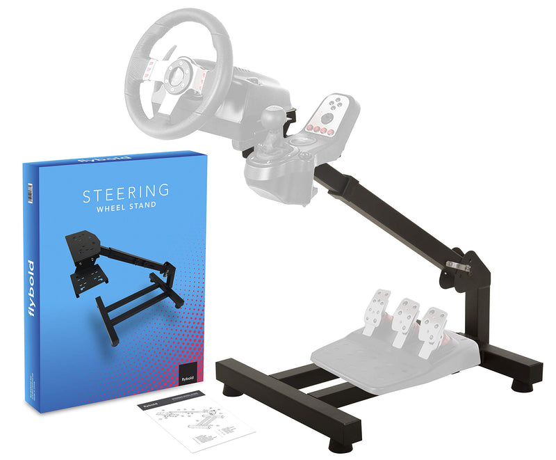 Racing steering wheel stand, gaming simulator cockpit with gear lever and pedal