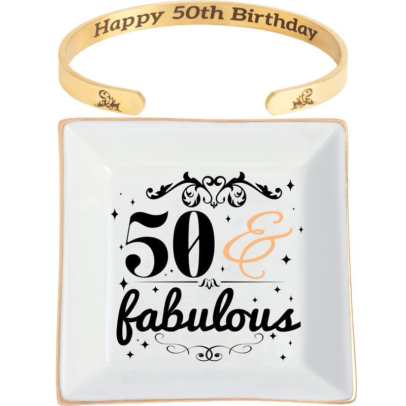 50th Birthday, 50th Birthday Gifts for Women, 50th Birthday Jewelry Tray, 50th Birthday