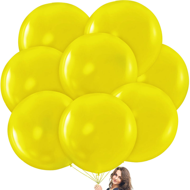 Yellow Giant Balloons - 8 Jumbo 36 Inch Yellow Balloons for Photo Shoot, Wedding