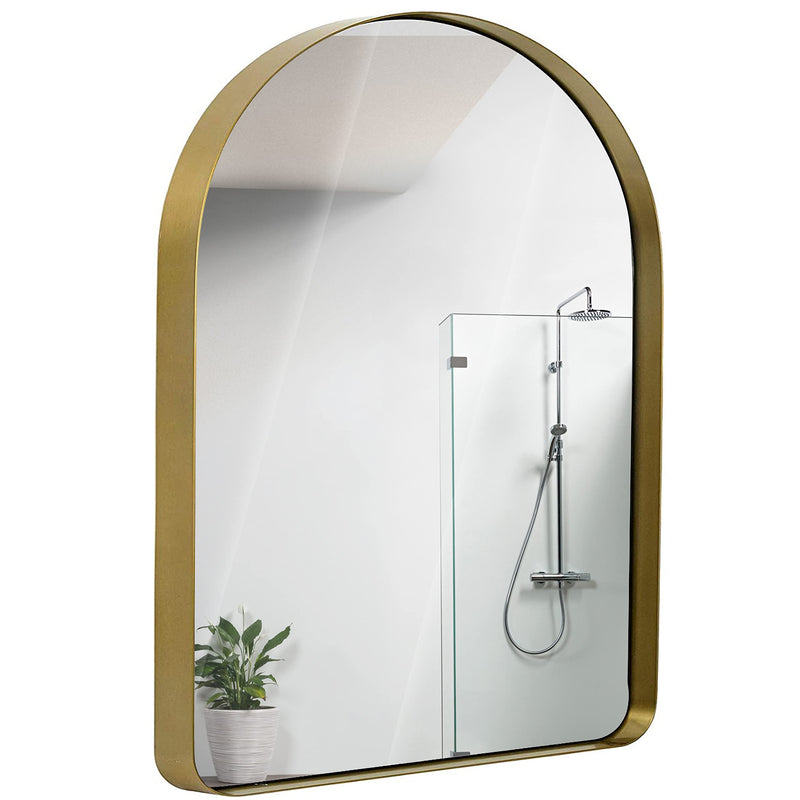 24x36 inch mirror with brushed gold metal frame for wall hanging