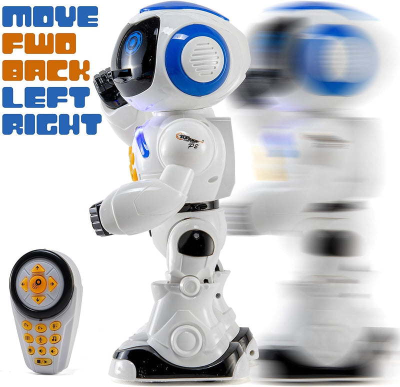 Programmable LED RC Robot Toy - Interactive 12" Tall Dancing and Talking Robot