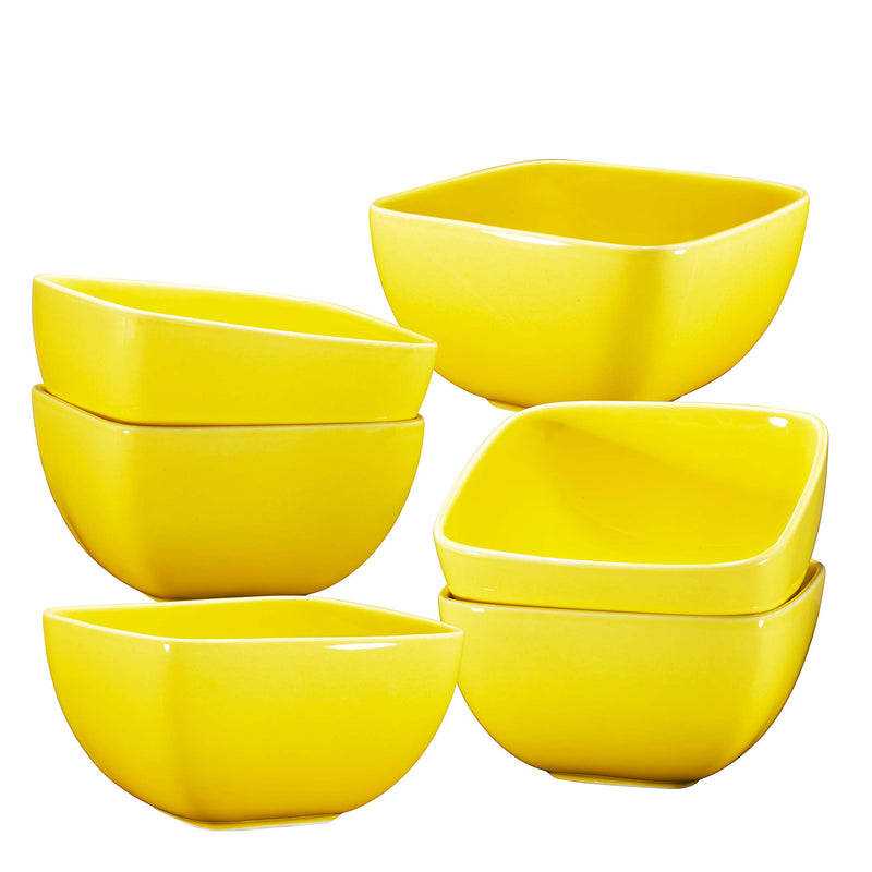 26 Ounce Ceramic Square Soup Bowls Set of 6 26 Ounce Large Gradient Yellow Ceramic Soup Bowls