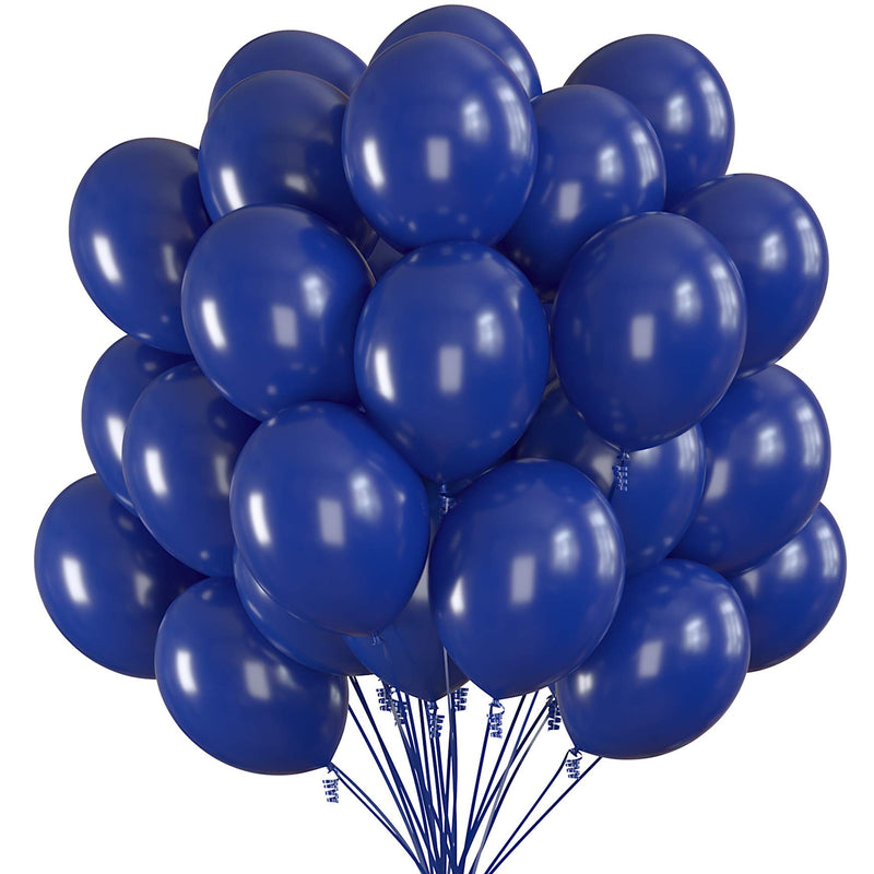 75 midnight blue party balloons, 12 inch deep blue balloons with matching color