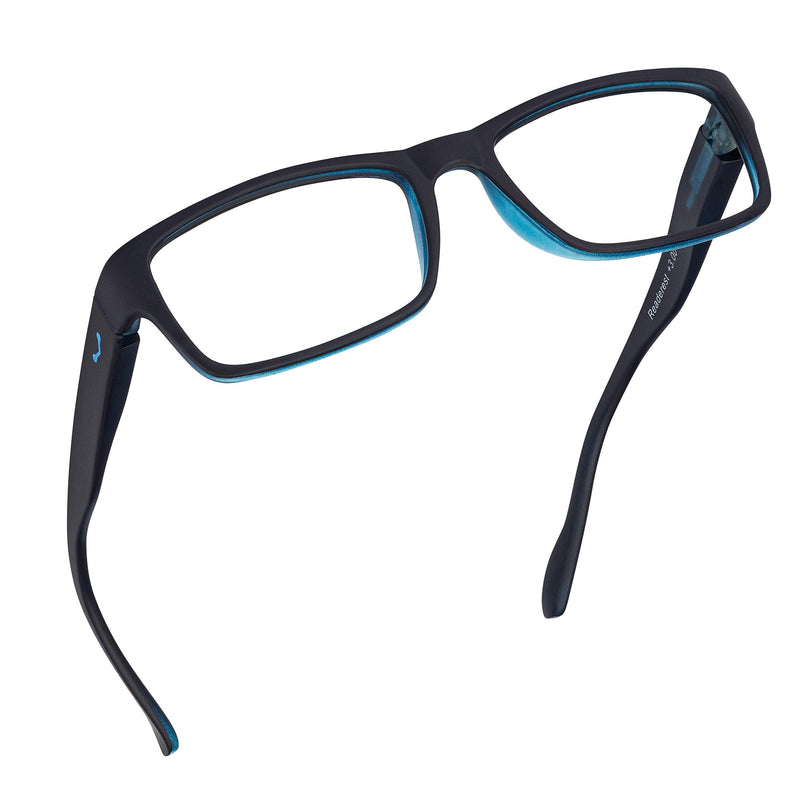 Blue light blocking reading glasses (blue, 100x magnification) for computers