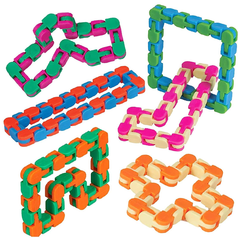 Wacky Tracks 6-Pack Sensory Fidget Toys Snap and Click Fidget Cube Puzzles Bulk