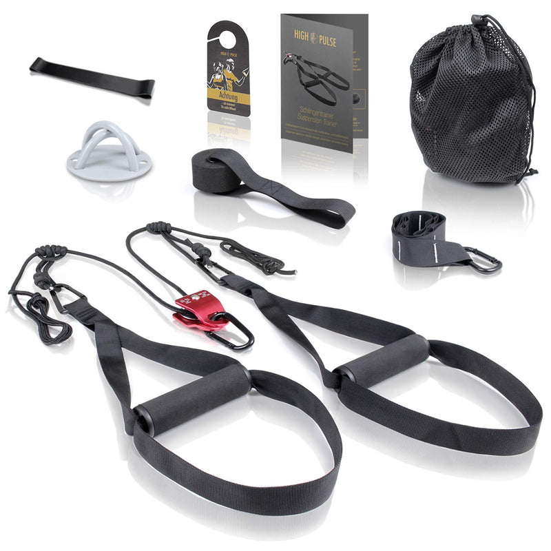 Sling trainer set (7 pieces) comprehensive sling trainer kit with pulley