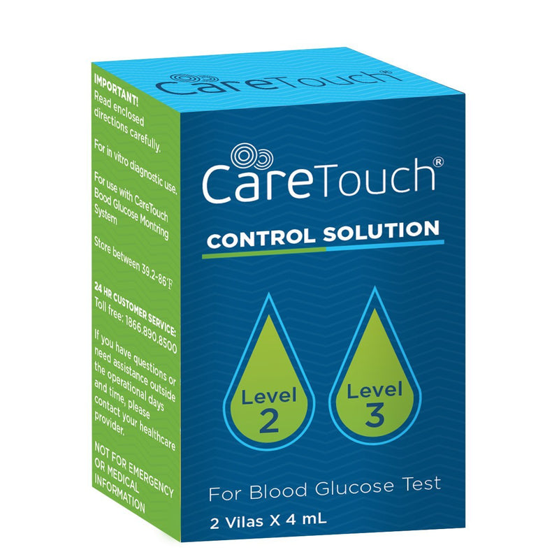 Glucose test strip control solution level 2