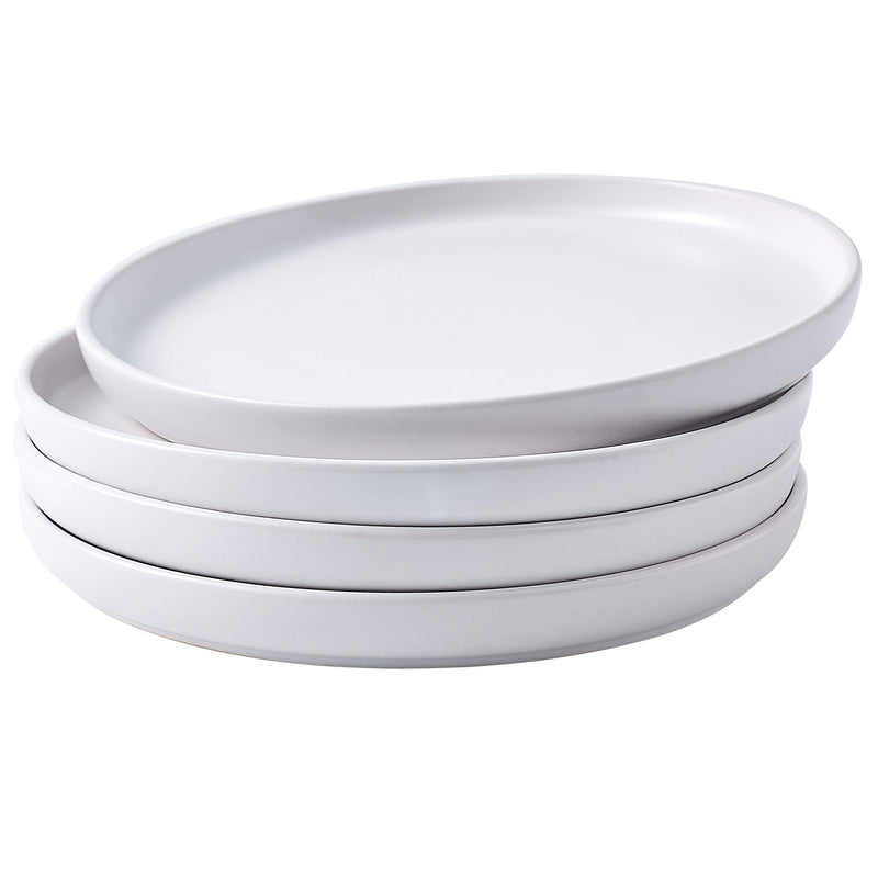 11 inch ceramic plate set with 4 round ceramic pasta and salad plates for dinner