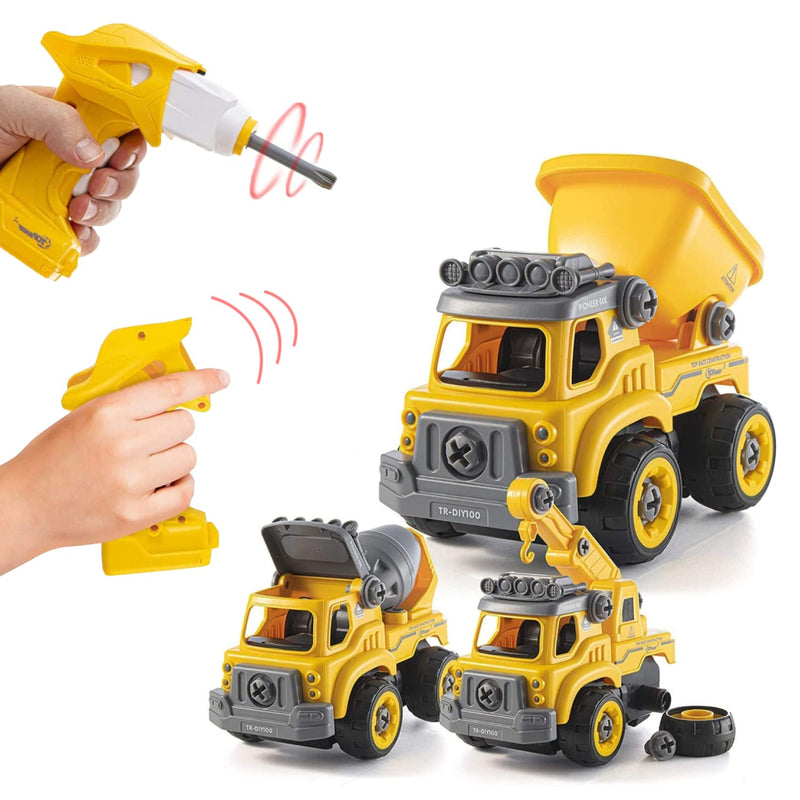 Disassemble Toy with Battery Operated Drill - 3-in-1 Disassemble Truck with Remote Control