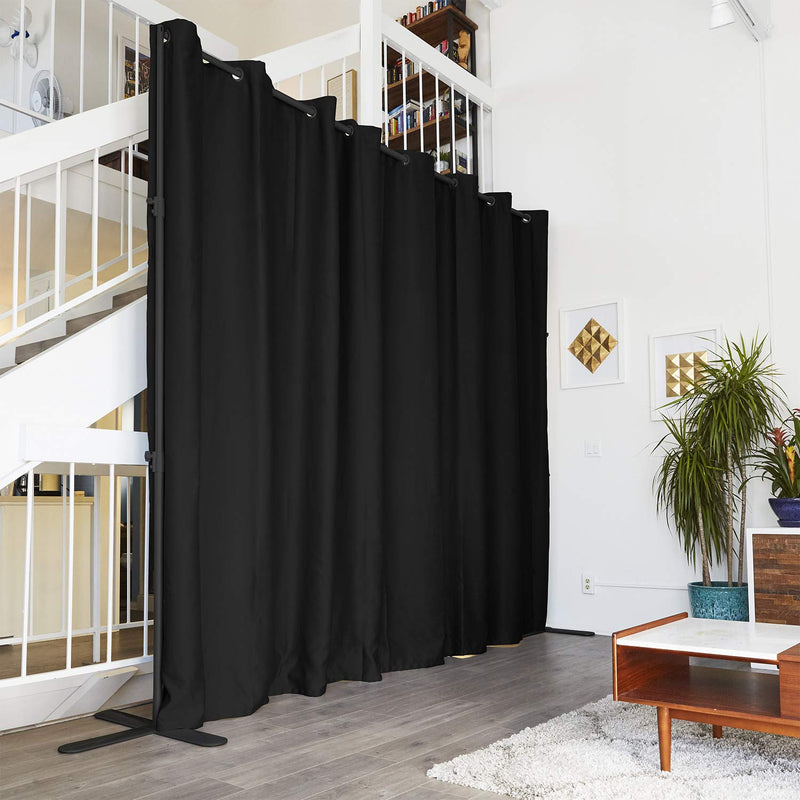 End2end Room Divider Set - Large A, 8ft Tall x 12ft - 14ft Wide, Midnight Black