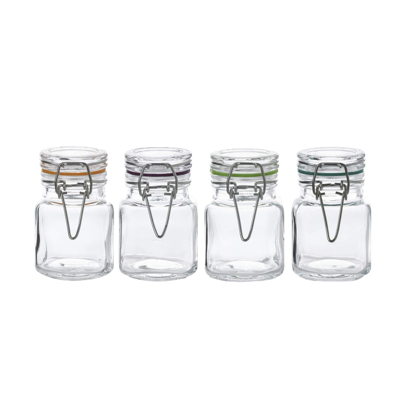 Airtight Glass Jars with Lids, 3 Ounce Glass Storage Containers with Glass