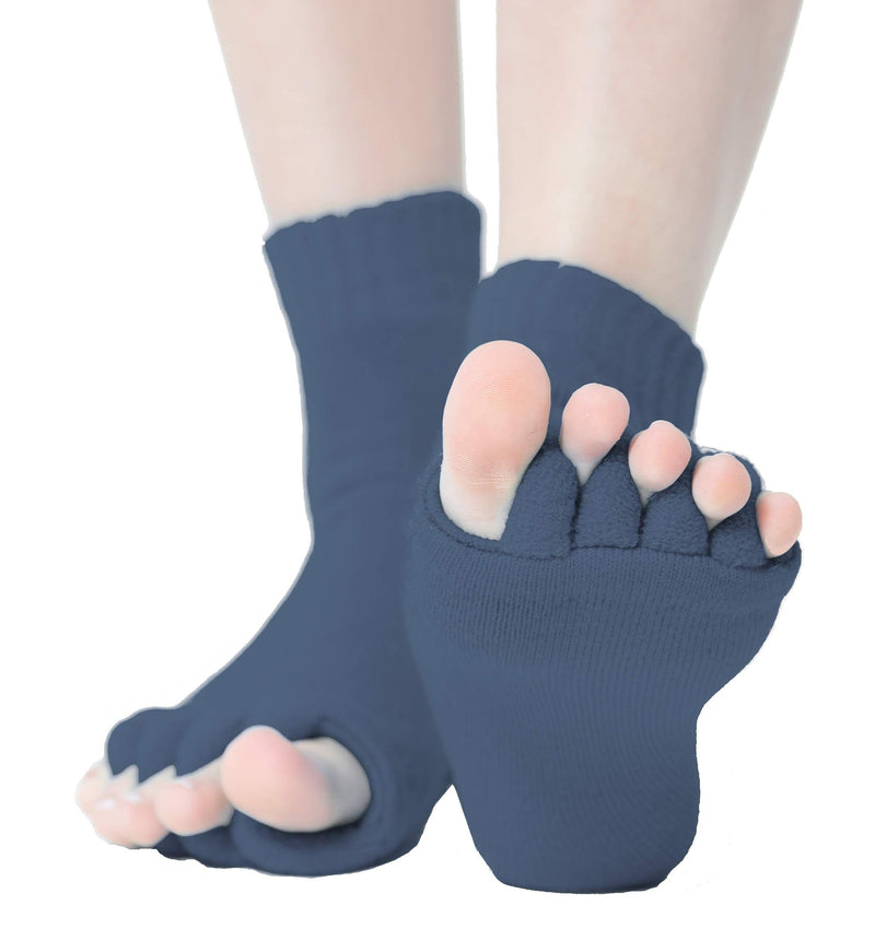 Sunglow Toe Spreader Socks - One Size | Toe Separators Ladies & Men | For Pedicure And Correction Against Bunions - 1 Pair | Grey