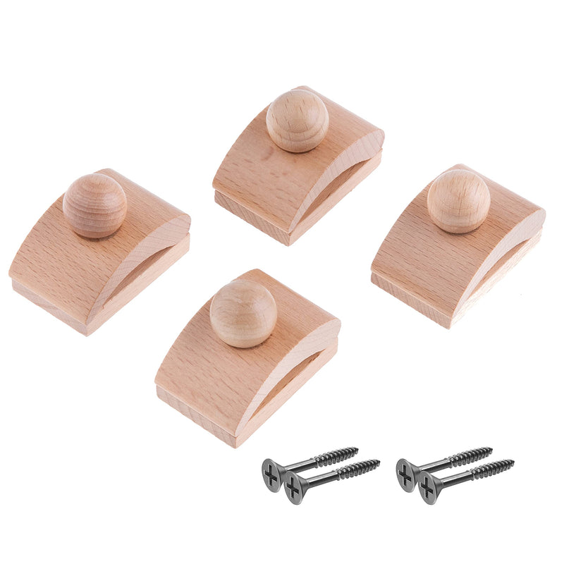 Classy Clamps Wooden Quilt Wall Hanger, 4 Small Clips (Light) and Screws