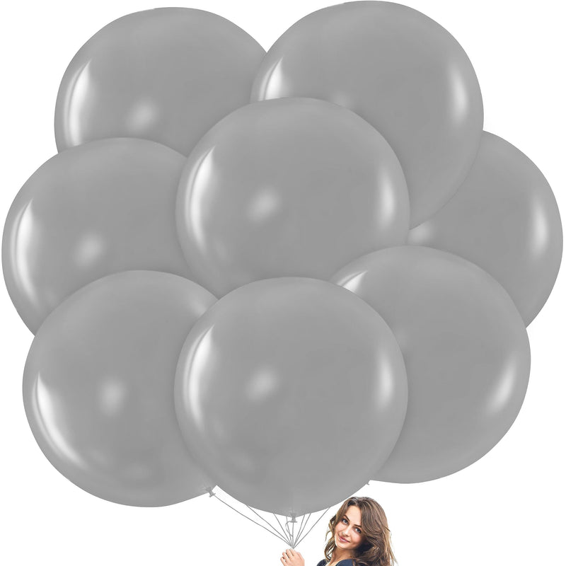 Silver Giant Balloons - 8 giant 36 inch silver balloons for photo shoot, wedding