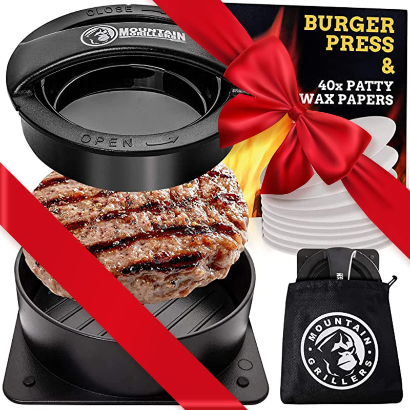 Burger press patty maker - non-stick coated hamburger mold set for stuffed