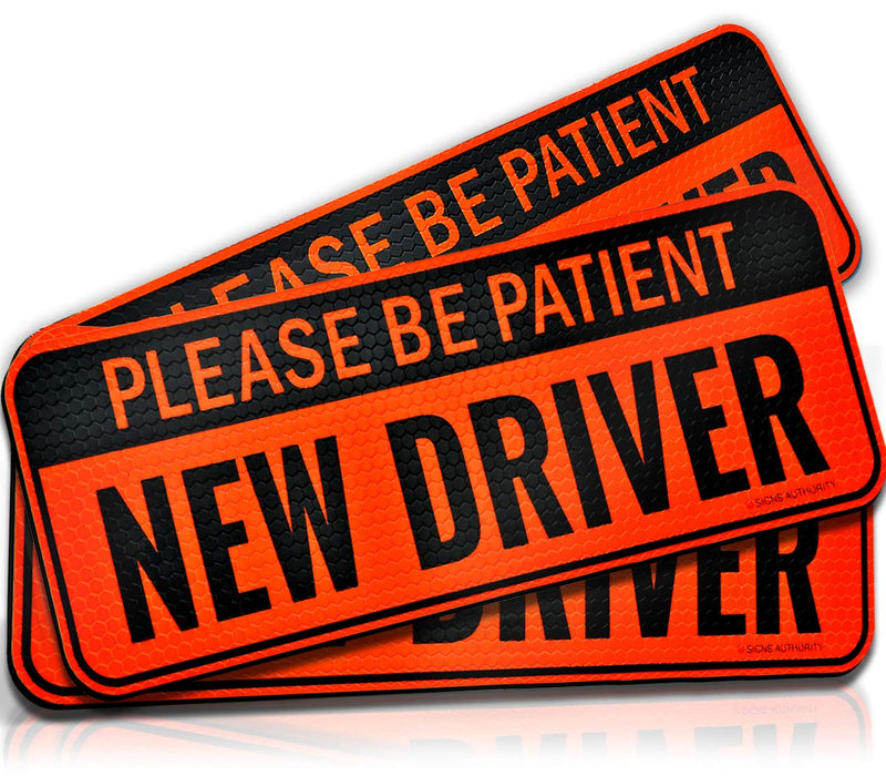 Reflective magnetic sticker signs for learner drivers