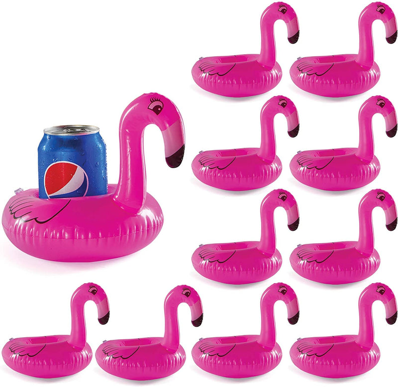 Fun flamingo style floating cup holder - versatile and durable, easy to inflate - ideal