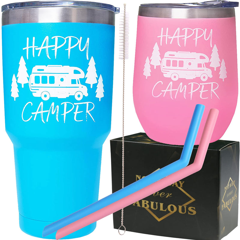 Happy Camper Gifts, Happy Camper Tumbler, Christmas Gifts, Camp Accessories,