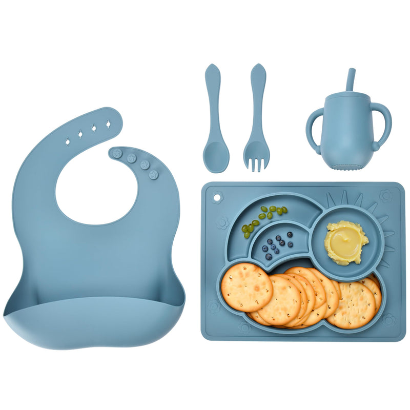 Baby LED Weaning Kit of 5 - Silicone Feeding Kit - Silicone Suction Cup