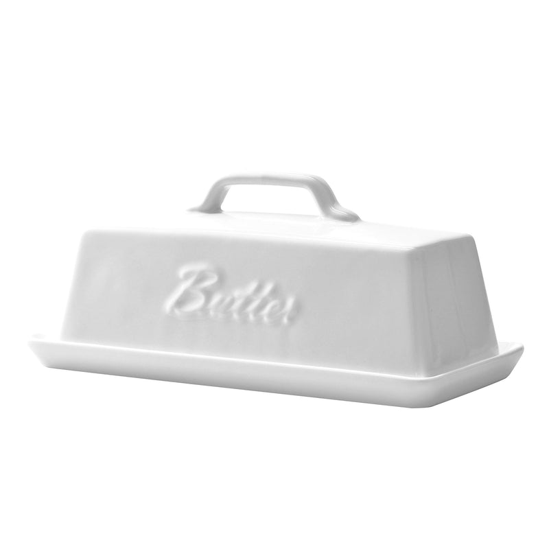 Ceramic Butter Dish with Lid, Butter Holder/Tray/Storage with Lid and Handle