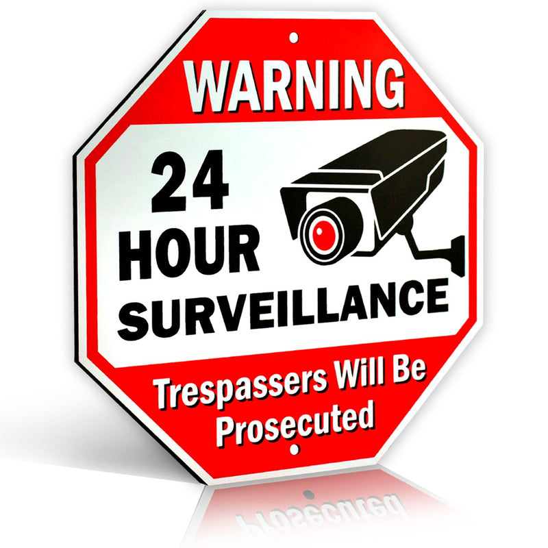 Outdoor video surveillance signs - prohibition signs for private property