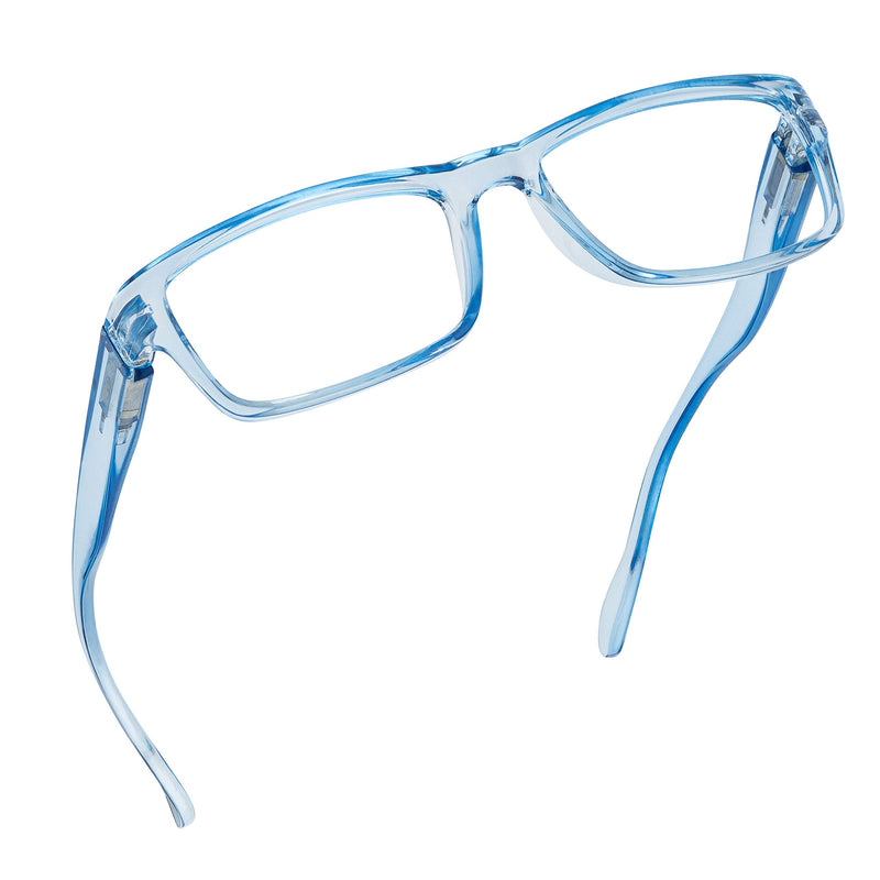 Blue light blocking reading glasses (light blue, 150x magnification) for computers