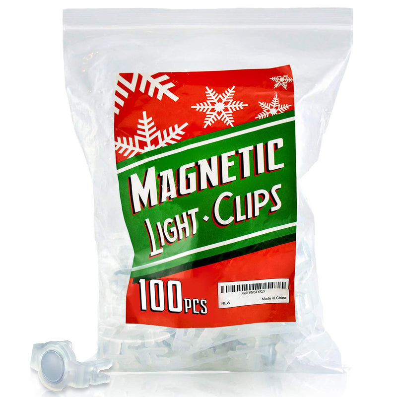 Extra Strong Magnetic Christmas Light Clips - 100, Christmas Light Hooks