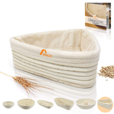 Proofing basket including instructions with recipes. The ideal proofing basket for bread dough