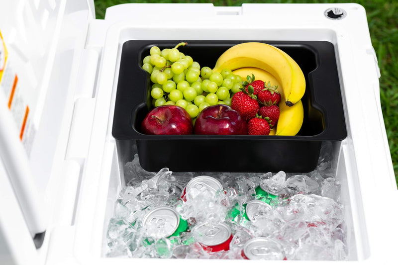 Dry goods tray made of solid plastic for the Yeti Tundra Haul Cooler, black