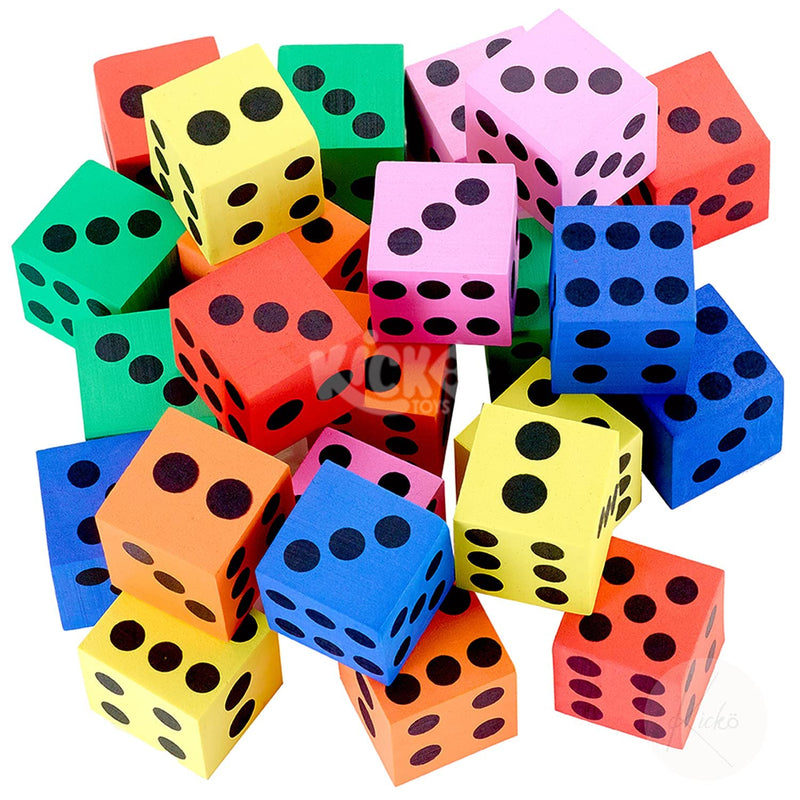 Foam Dice Set - 6 Different Large Dice - Colorful Large Square Blocks - Ideal