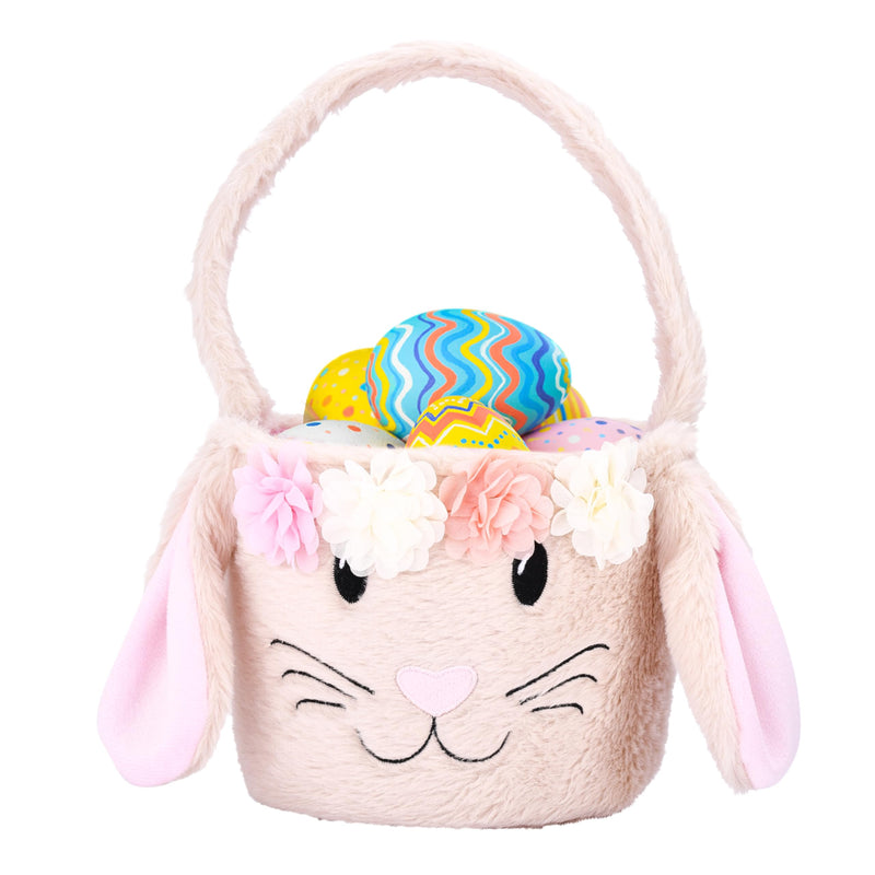 Plush Easter Bunny Basket for Kids - Cute, Fluffy Easter Basket - Take Away