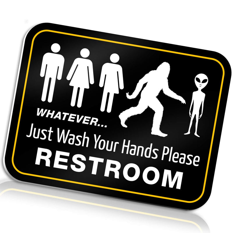 Funny Bathroom Restroom Sign by Signs, 115" x 875" Rigid PVC, All Genders