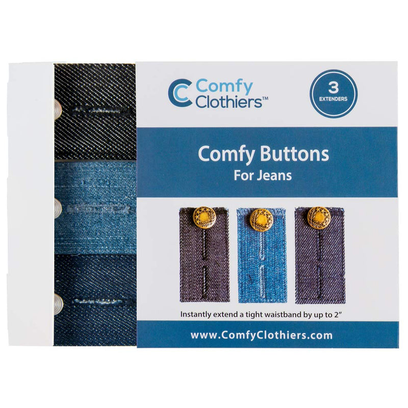 Jeans & Denim Waist Button Extenders (Pack of 3) by - Waistband Expanders