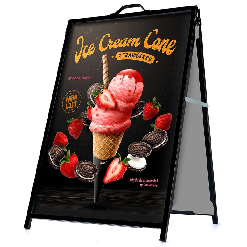 A-Frame Sidewalk Sign Curb Sign 24" x 36" Slide In Double Sided Display