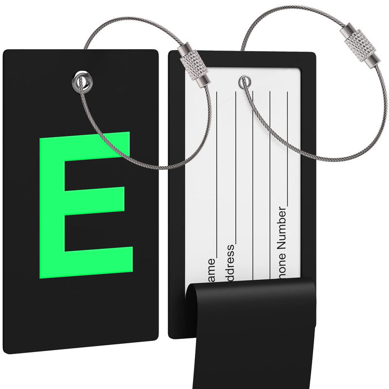 Luggage Bag Tag with Initial - fully bendable stainless steel tag