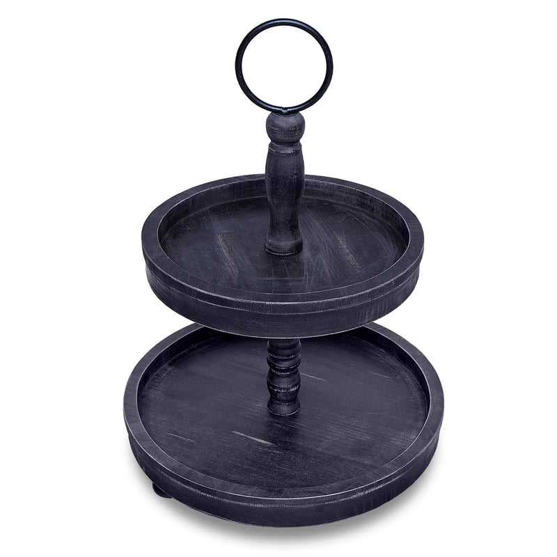 2 Tier Wooden Tray Rustic Farmhouse Decor Rustic Serving Cake Stand