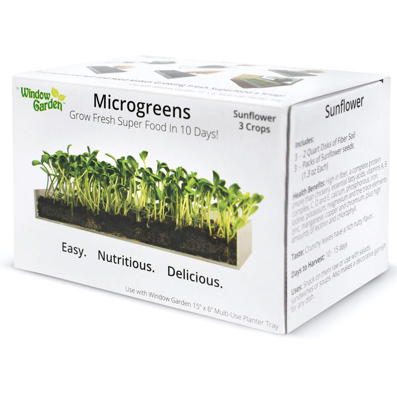 Microgreen Organic Sunflower 3-pack refill for use with the Grow N Serve Kit