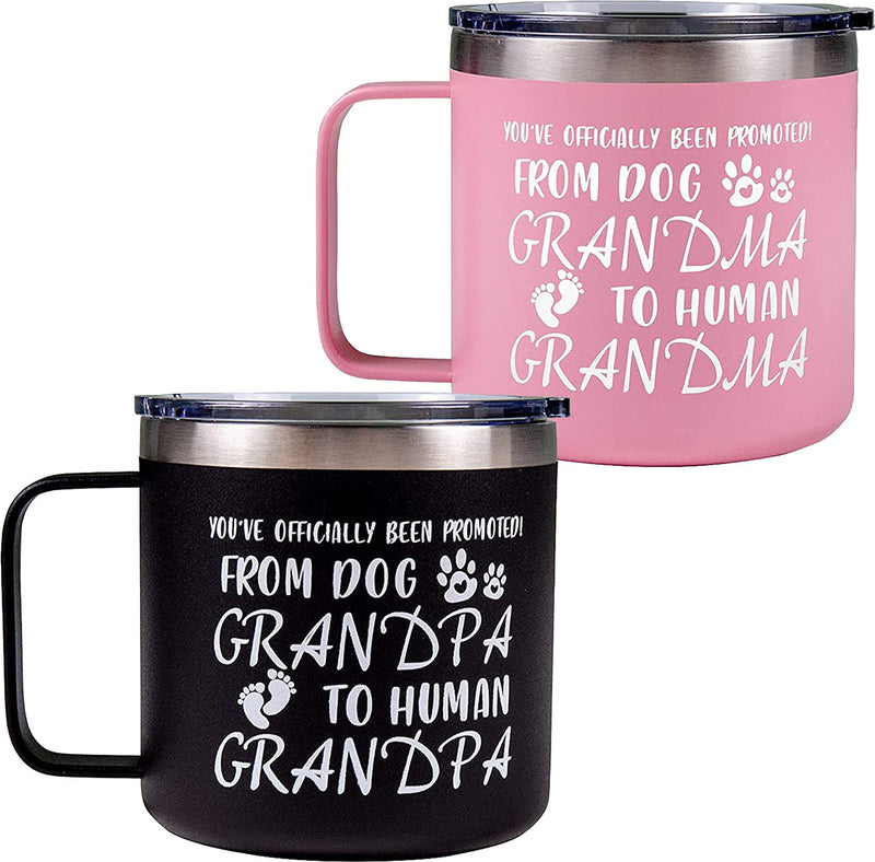 Promoted from Dog Grandma to Human Grandma Cup, Grandparents Announcement