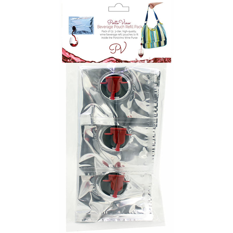 Refill Dispenser Bag Compatible with Wine Bag - Pack of 3 100oz Pourers