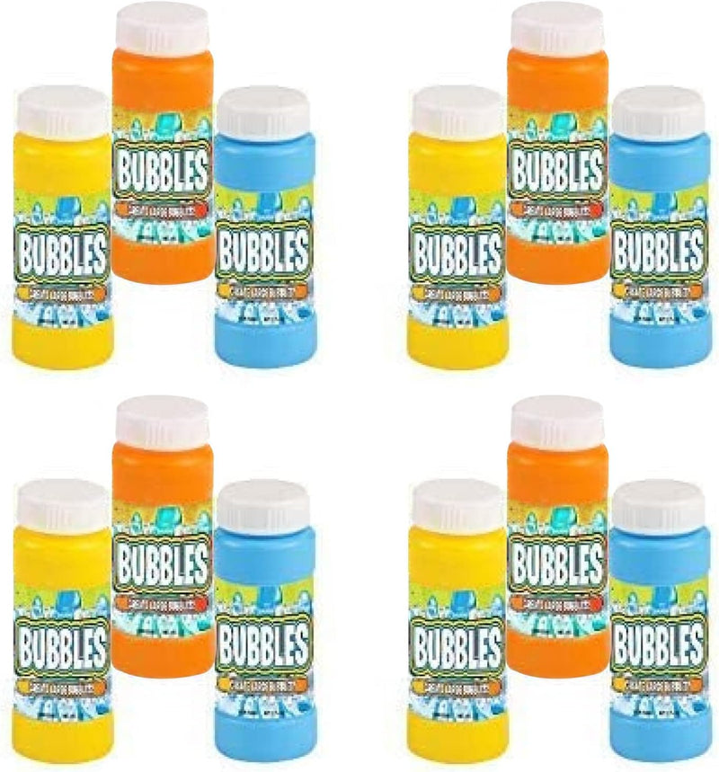 Large Party Bubbles - 12 Pack 2oz Bubble Bottles with Wands - Toys for Summer Fun