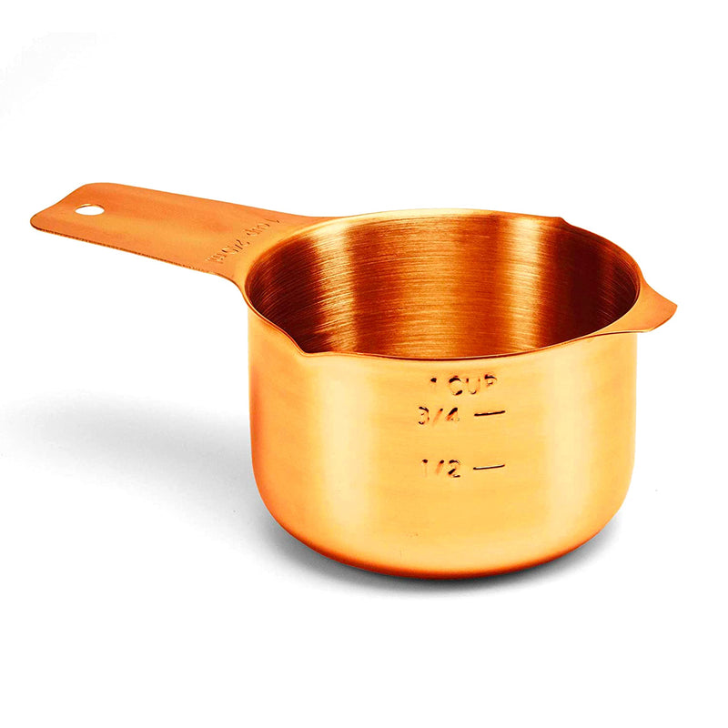 1 cup measuring cup made of copper, stainless steel, metal, precise engraved markings