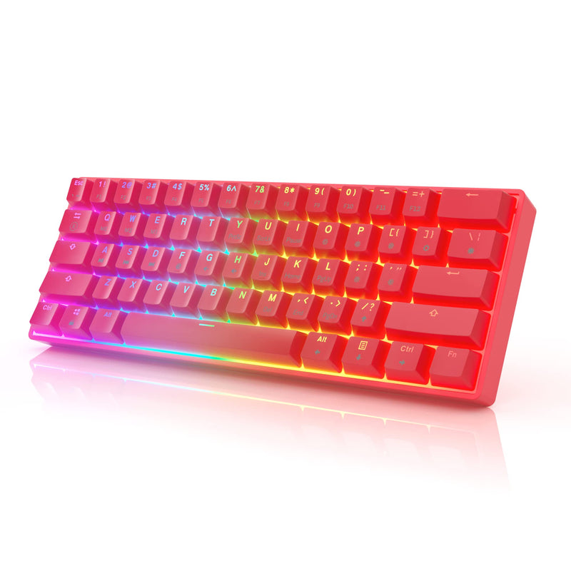 Gk61 61 Key RGB Mechanical Keyboard - USB Cable, Hotswap Gateron Optical Black